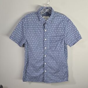 American Eagle Shirt Men's Size Small Blue White Lightweight Casual Button Down
